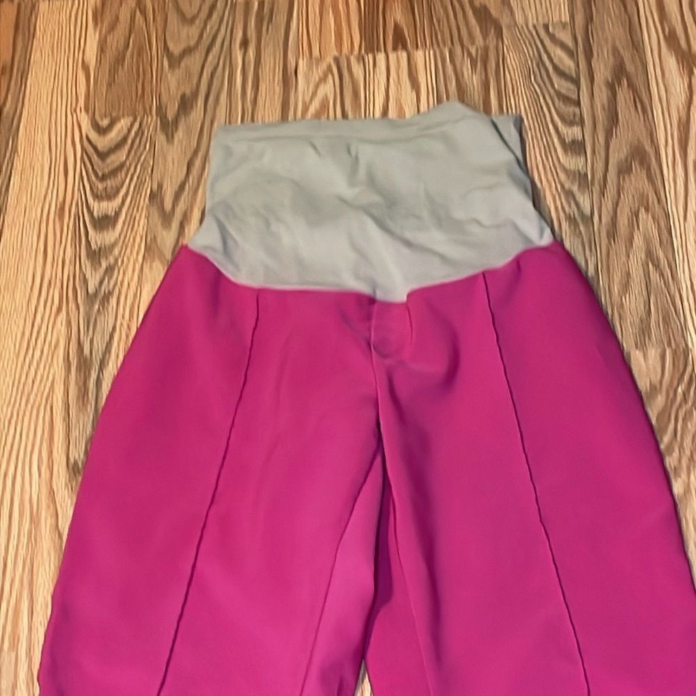 Vintage Hot pink Maternity Capri pants, stretchy capris, Large - Picture 2 of 7